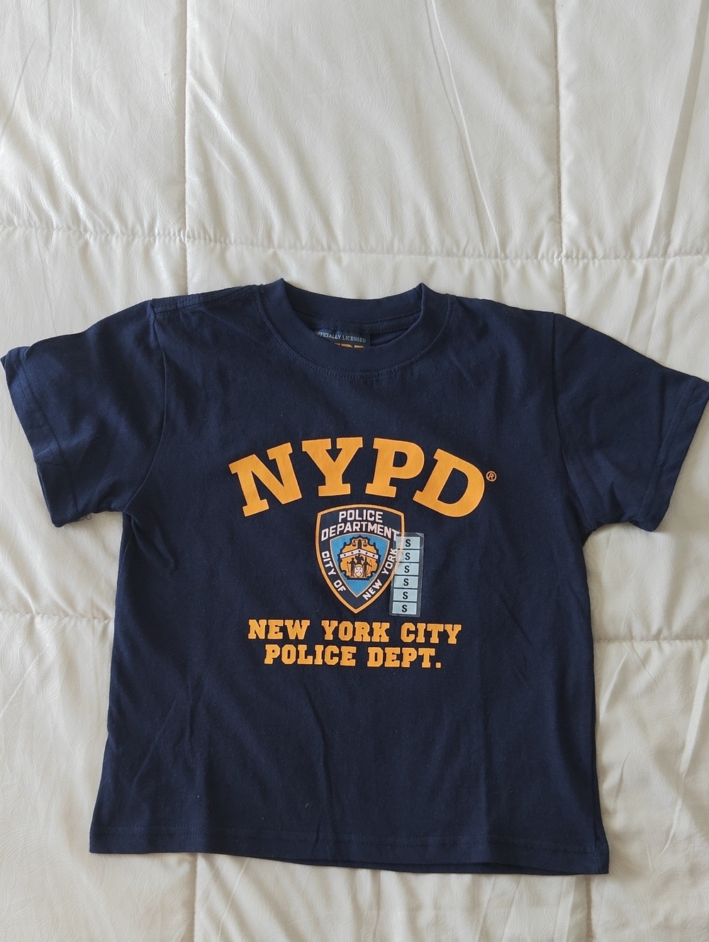 NYPD Navy Blue Kids T-Shirt - New York City Police Dept. size S youth